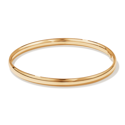 63mm 5mm Width Hollow Half Round Bangle in 9kt Yellow Gold Bangles Bevilles 