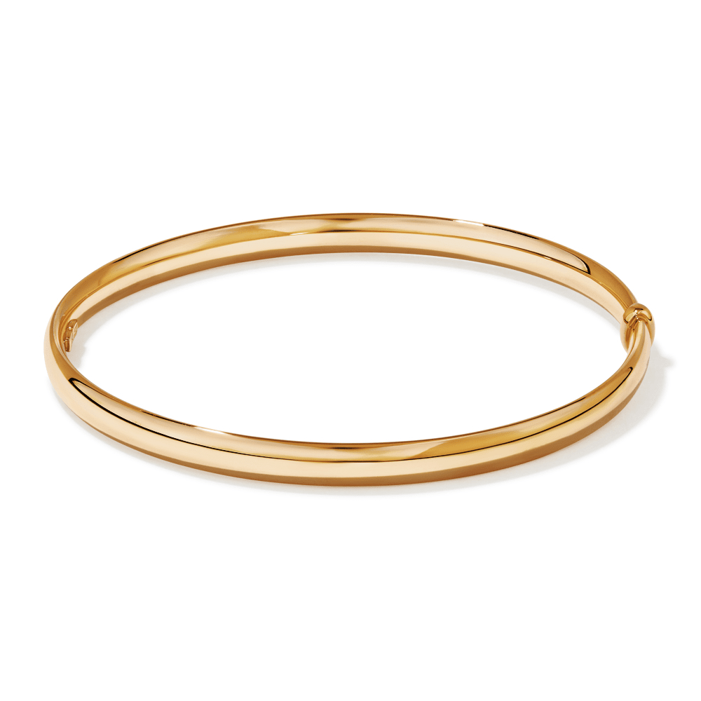 63mm 5mm Width Half Round Bangle in 9kt Bonded Gold Silver Filled Bangles Bevilles 