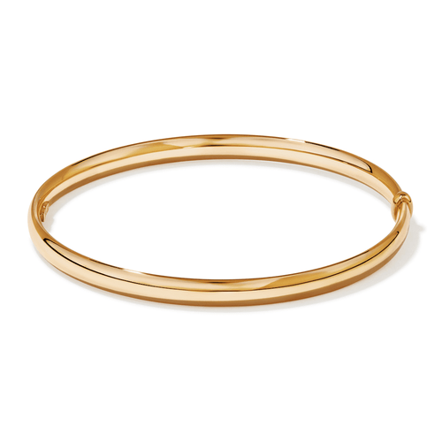 63mm 5mm Width Half Round Bangle in 9kt Bonded Gold Silver Filled Bangles Bevilles 