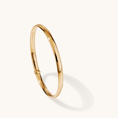 63mm 5mm Width Half Round Bangle in 9kt Bonded Gold Silver Filled Bangles Bevilles 