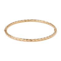 65mm 2mm Width Twist Bangle in 9kt Yellow Gold Bangles Bevilles 