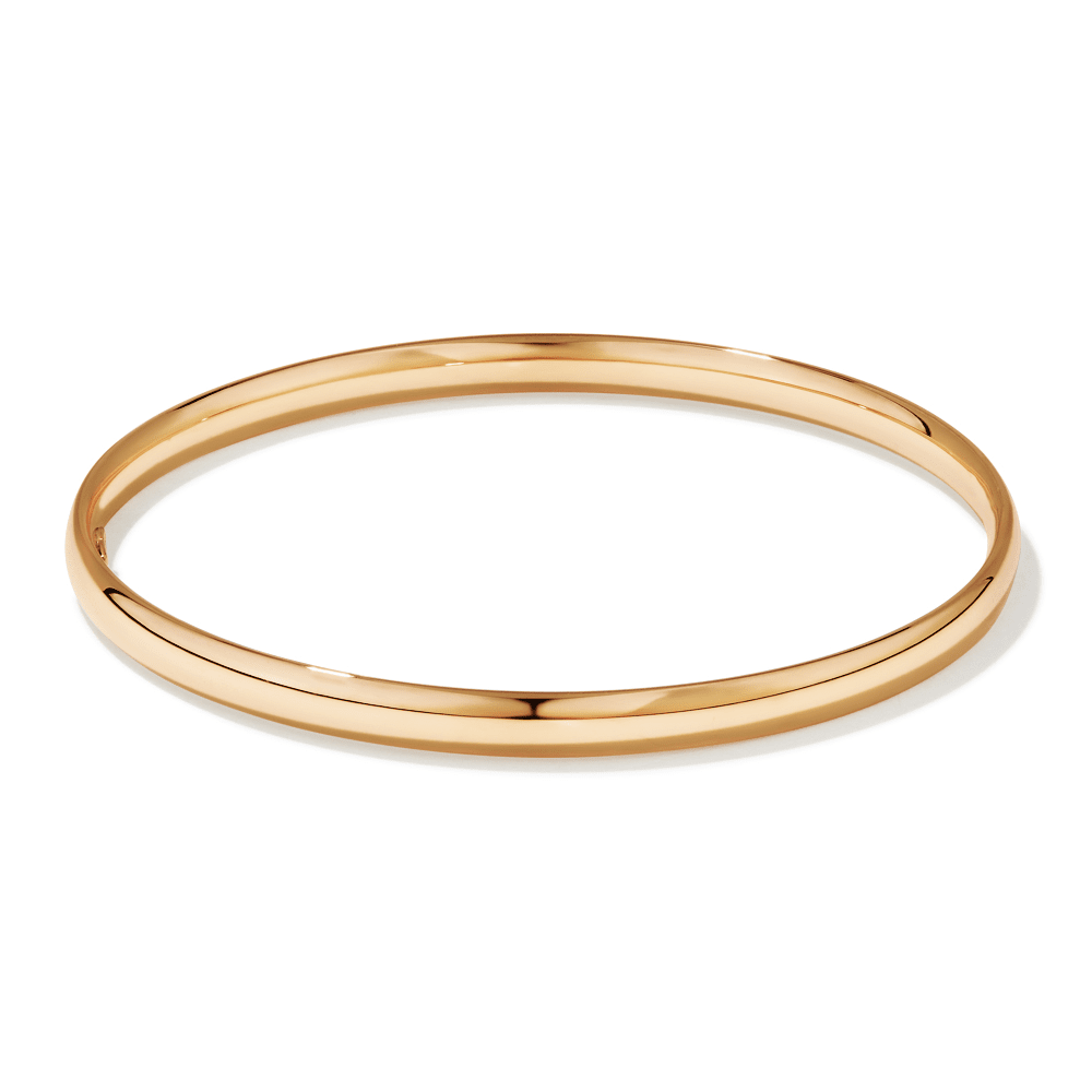 65mm 5mm Width Half Round Bangle in 9kt Yellow Gold Bangles Bevilles 