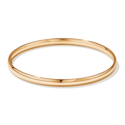65mm 5mm Width Half Round Bangle in 9kt Yellow Gold Bangles Bevilles 
