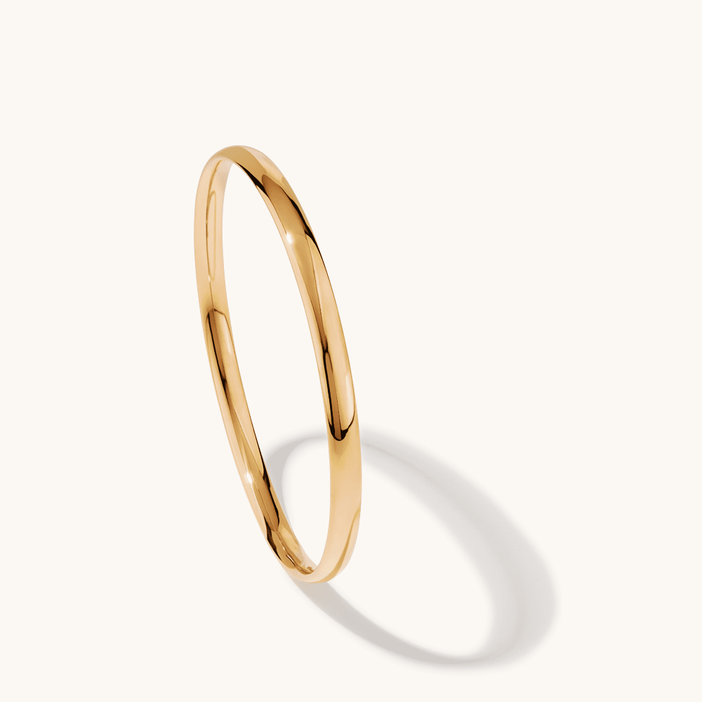 65mm 5mm Width Half Round Bangle in 9kt Yellow Gold Bangles Bevilles 
