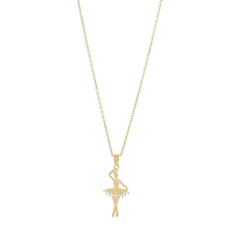 9kt Bonded Gold Silver Filled Ballerina Necklace Pendants Bevilles 