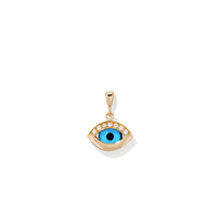 Cubic Zirconia Evil Eye Pendant in 9kt Yellow Gold Pendants Bevilles 