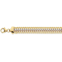 9kt Bonded Gold Silver Filled Two Tone Link Necklace 45cm Pendants Bevilles 