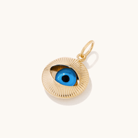 Enamel Evil Eye Pendant in 9kt Bonded Gold Silver Filled Pendants Bevilles 