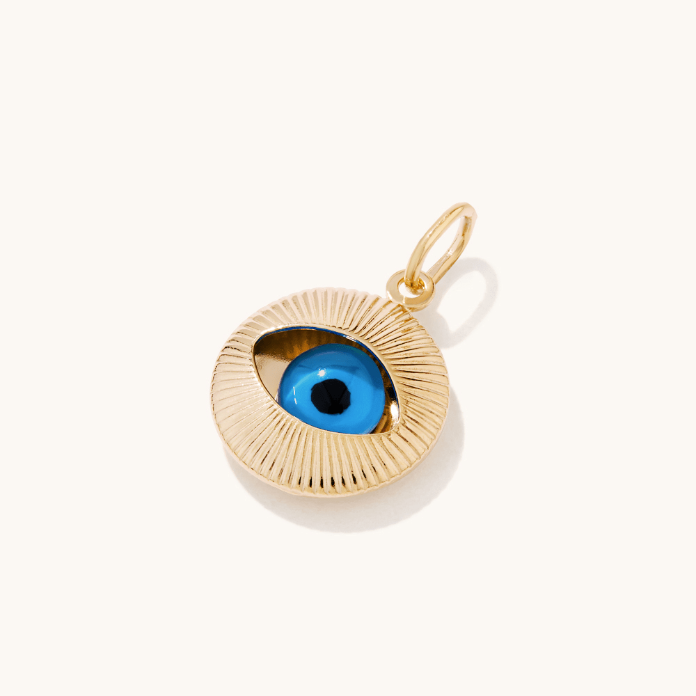 Enamel Evil Eye Pendant in 9kt Bonded Gold Silver Filled Pendants Bevilles 