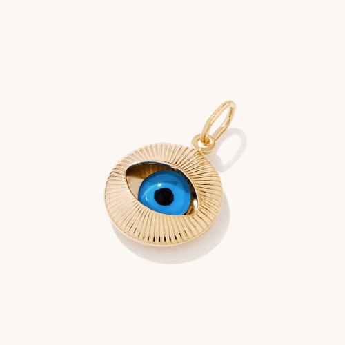 Enamel Evil Eye Pendant in 9kt Bonded Gold Silver Filled Pendants Bevilles 