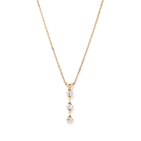 45cm Cubic Zirconia Stars Drop Necklace in 9kt Bonded Gold Silver Filled Pendants Bevilles 