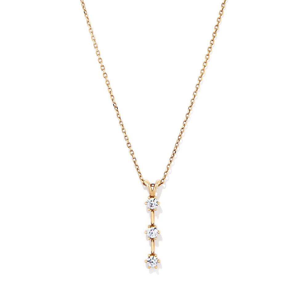 45cm Cubic Zirconia Stars Drop Necklace in 9kt Bonded Gold Silver Filled Pendants Bevilles 