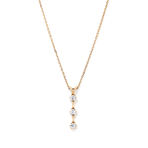 45cm Cubic Zirconia Stars Drop Necklace in 9kt Bonded Gold Silver Filled Pendants Bevilles 