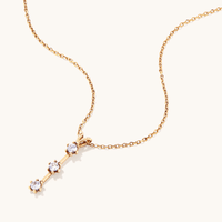 45cm Cubic Zirconia Stars Drop Necklace in 9kt Bonded Gold Silver Filled Pendants Bevilles 