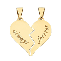9kt Bonded Gold Silver Filled 'Always Forever' Heart Pendant Pendants Bevilles 