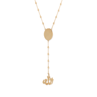 50cm Islamic Rosary Necklace in 9kt Bonded Gold Silver Filled Pendants Bevilles 