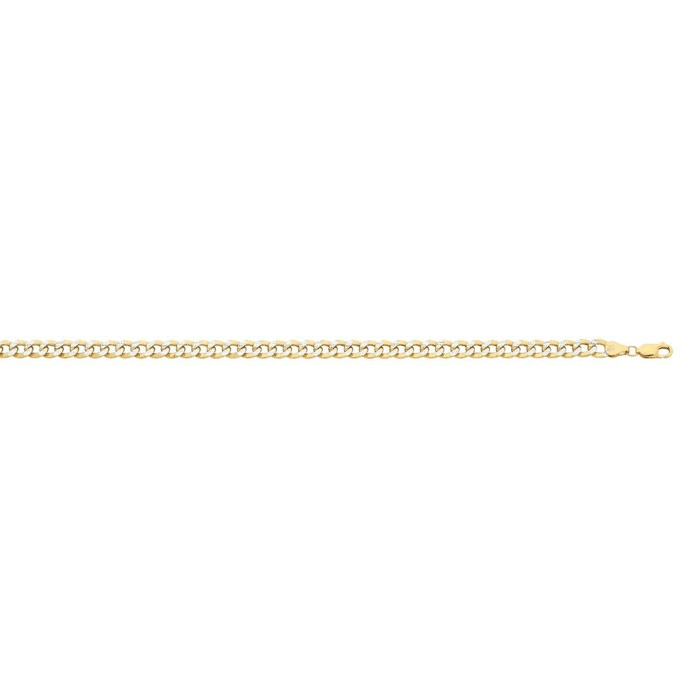9kt Two Tone Bonded Gold Silver Filled Diamond Cut Curb Chain Necklace Pendants Bevilles 