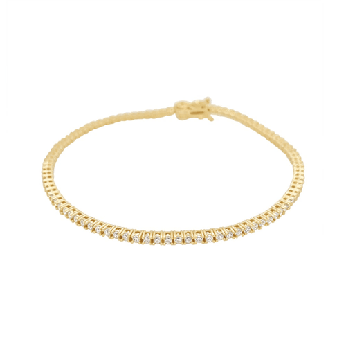 9kt Yellow Gold Tennis Bracelet with Cubic Zirconia Bracelets Bevilles 