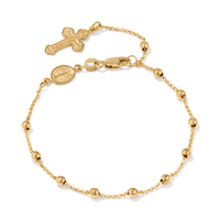 19cm Rosary Bead Bracelet in 9kt Yellow Gold Bracelets Bevilles 