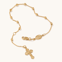 19cm Rosary Bead Bracelet in 9kt Yellow Gold Bracelets Bevilles 
