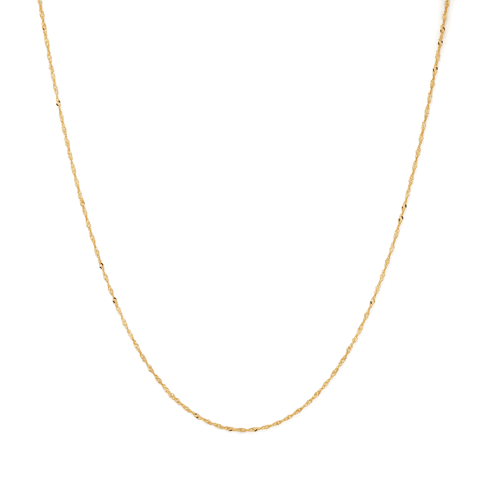 40cm Solid Singapore Chain in 9kt Yellow Gold Necklaces Bevilles 