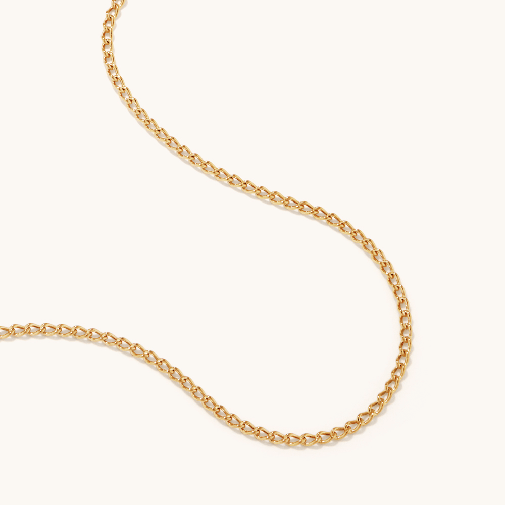 40cm Fine Open Curb Chain in 9kt Yellow Gold Necklaces Bevilles 