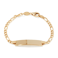 16cm Figaro I.D. Bracelet in 9kt Yellow Bonded Gold Bracelets Bevilles 