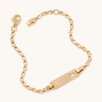 16cm Link I.D. with Heart Cut-Out Bracelet in 9kt Bonded Gold Silver Filled Bracelets Bevilles 