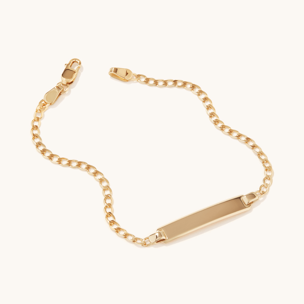 16cm Curb Bevelled I.D. Bracelet in 9kt Yellow Gold Bracelets Bevilles 