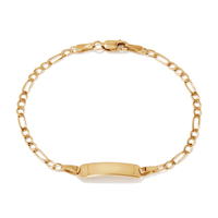 16cm Figaro I.D. Bracelet in 9kt Yellow Gold Bracelets Bevilles 