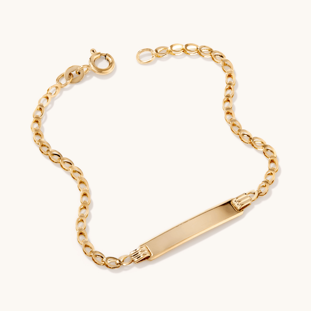 16cm Link I.D. Bracelet in 9kt Yellow Gold Bracelets Bevilles 