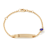 16cm Enamel Evil Eye I.D. Bracelet in 9kt Yellow Bonded Gold Bracelets Bevilles 