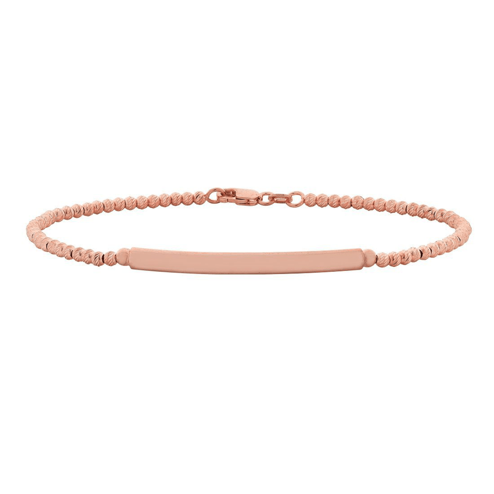 9kt Gold Silver Filled Rolo Bead ID bracelet Bracelets Bevilles 