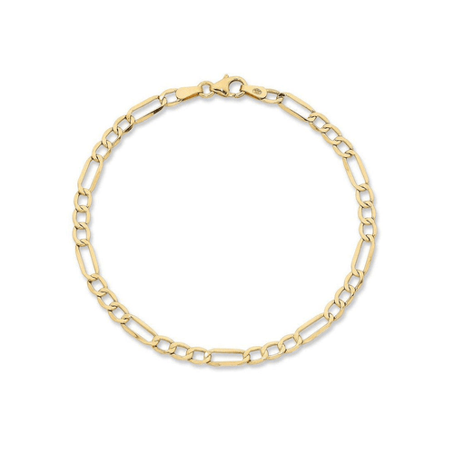 15cm Figaro Bracelet in 9kt Bonded Gold Silver Filled Bracelets Bevilles 