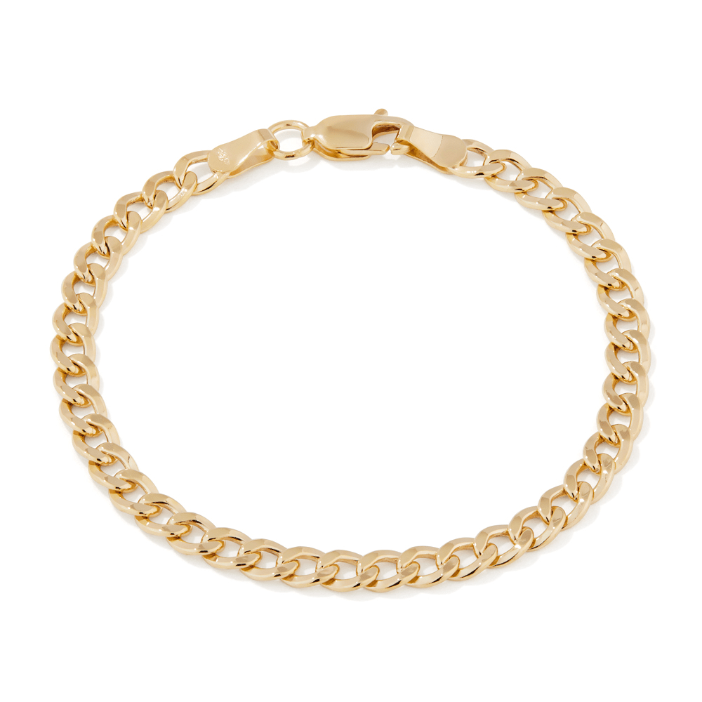 15cm Curb Bracelet in 9kt Bonded Gold Silver Filled Bracelets Bevilles 
