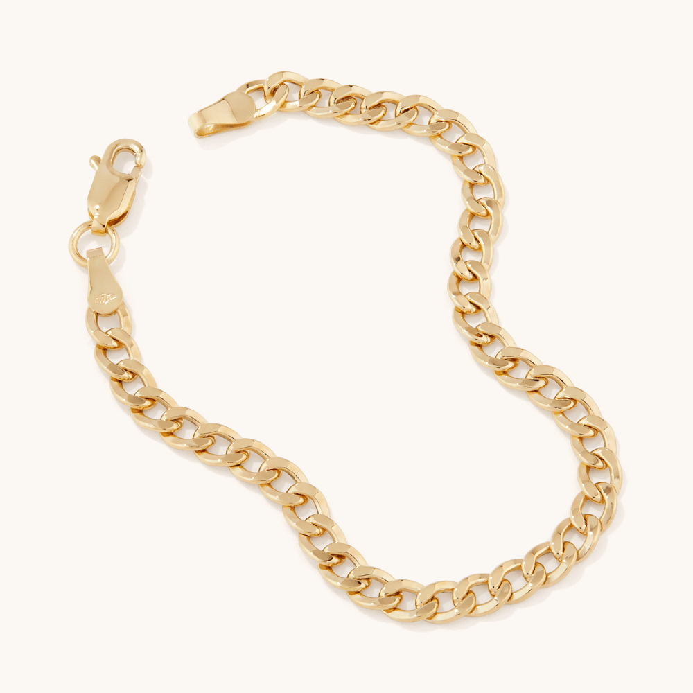 15cm Curb Bracelet in 9kt Bonded Gold Silver Filled Bracelets Bevilles 