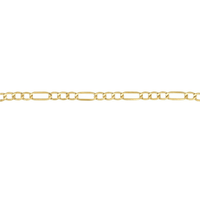 15cm Figaro Heart Padlock Bracelet in 9kt Bonded Gold Silver Filled Bracelets Bevilles 