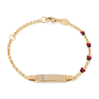 16cm Enamel Lady Bug Charm I.D. Bracelet in 9kt Yellow Bonded Gold Bracelets Bevilles 