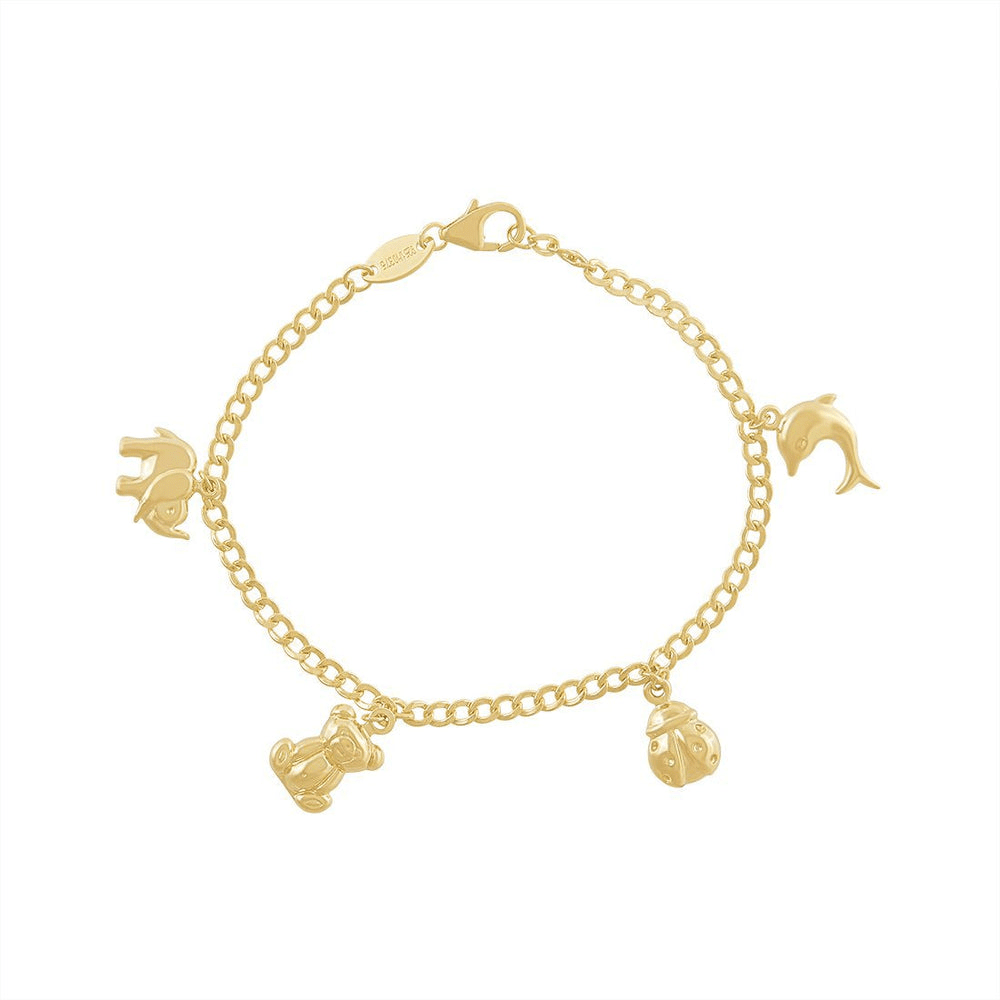 9kt Bonded Gold Silver Filled Children's Charm Bracelet Bracelets Bevilles 
