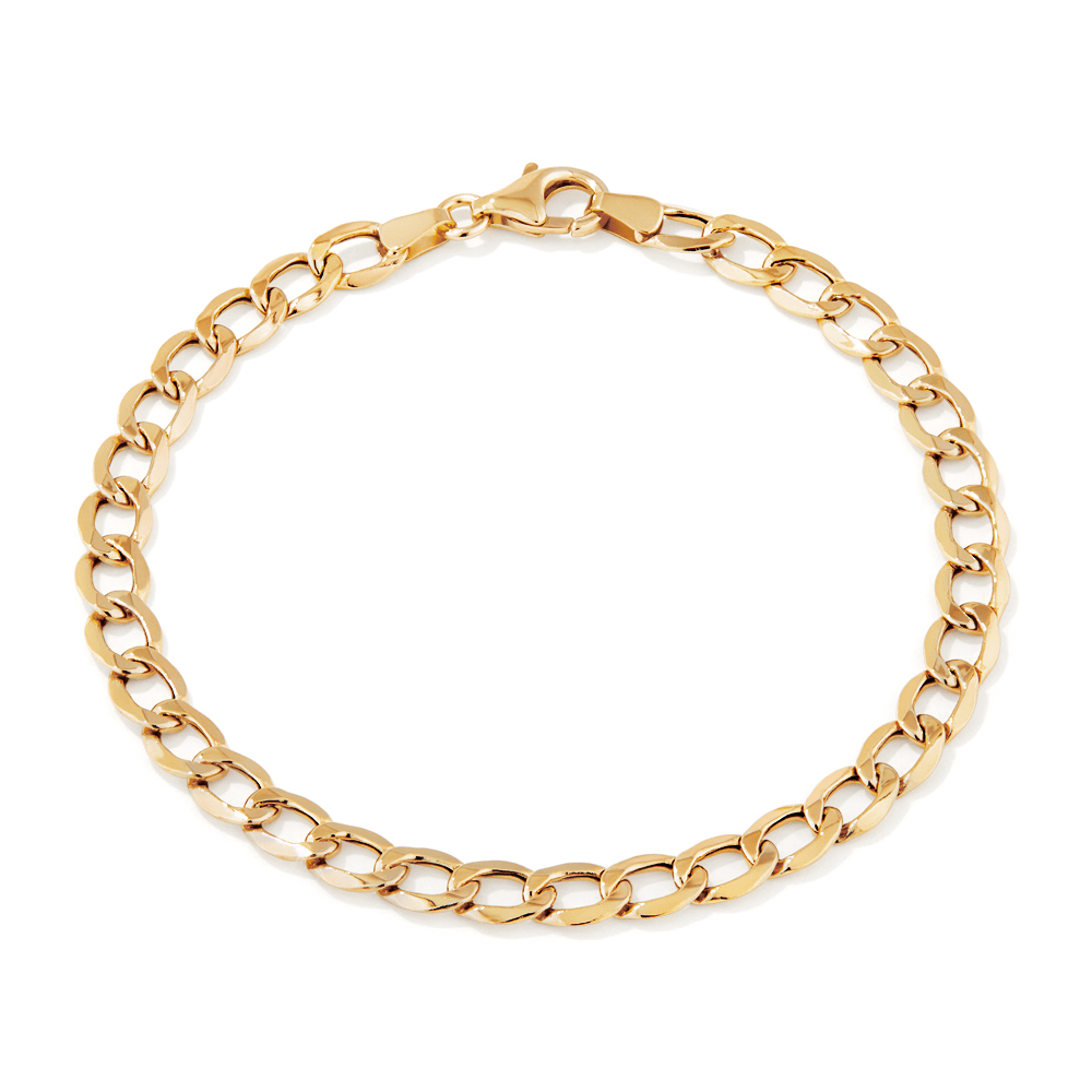 19cm Curb Bracelet in 9kt Yellow Gold Bracelets Bevilles 