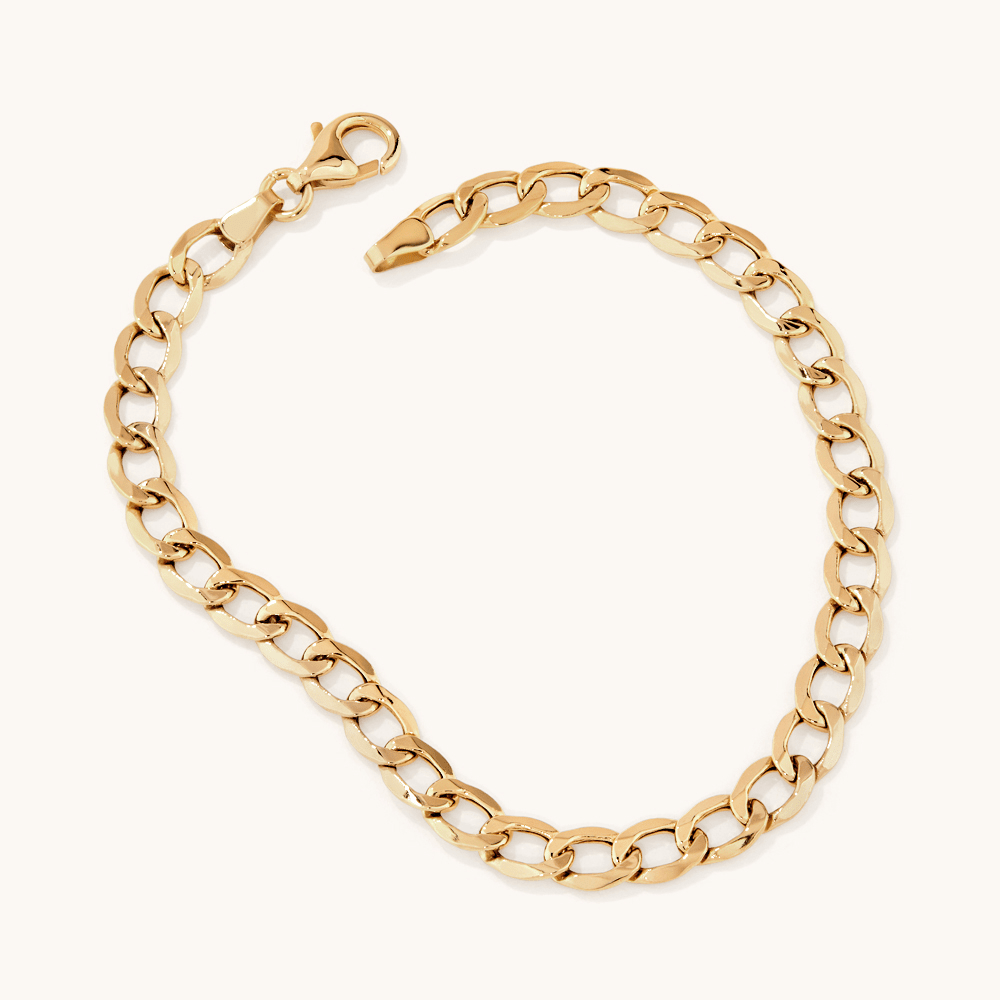 19cm Curb Bracelet in 9kt Yellow Gold Bracelets Bevilles 