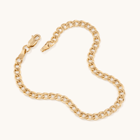 19cm Bevelled Curb Bracelet in 9kt Yellow Gold Bracelets Bevilles 