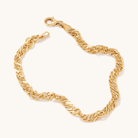 19cm Singapore Bracelet in 9kt Yellow Gold Bracelets Bevilles 