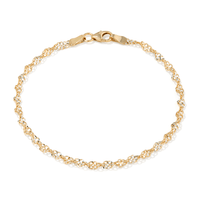 19cm Fancy Singapore Bracelet in 9kt Yellow and White Gold Bracelets Bevilles 