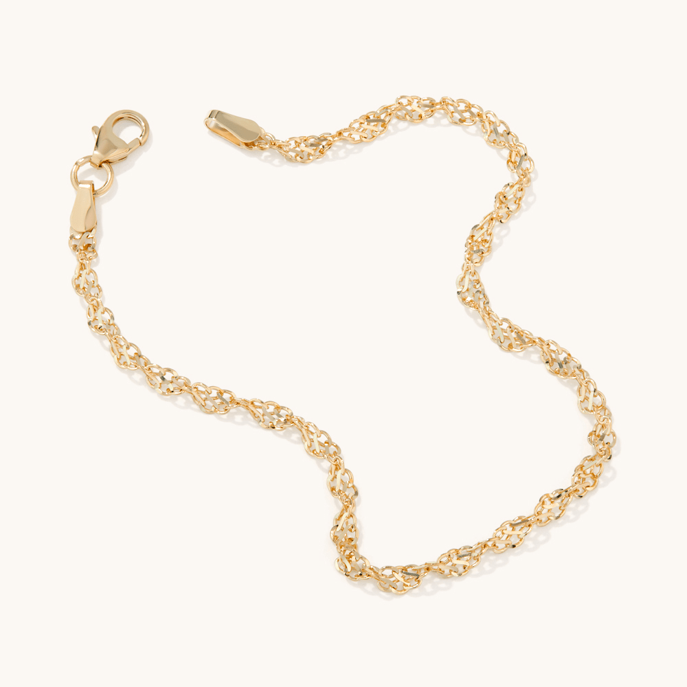 19cm Fancy Singapore Bracelet in 9kt Yellow Gold Bracelets Bevilles 