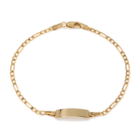 19cm Figaro I.D. Bracelet in 9kt Yellow Gold Bracelets Bevilles 