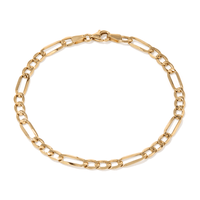 19cm Figaro Bracelet in 9kt Yellow Gold Bracelets Bevilles 