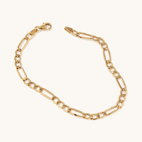 19cm Figaro Bracelet in 9kt Yellow Gold Bracelets Bevilles 