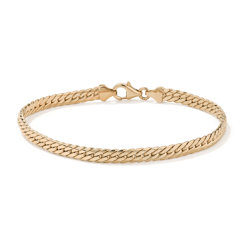 19cm Herringbone Bracelet in 9kt Yellow Gold Bracelets Bevilles 