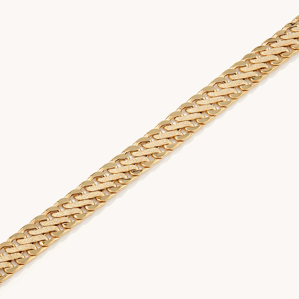 19cm Infinity Curb Bracelet in 9kt Yellow Gold Bracelets Bevilles 